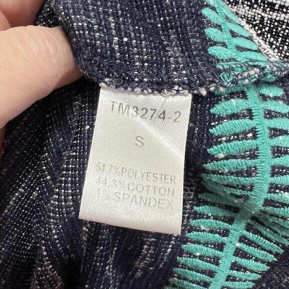 Anthropologie THML Embroidered Dress Women’s Small White Turquoise Black Boho - Picture 3 of 5